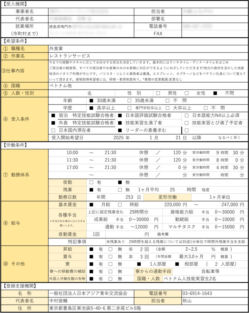 特定技能求人