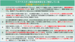 ウズベキスタン実習生検討について