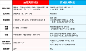 育成就労と技能実習の違い